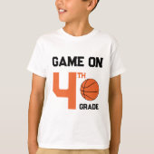 Spel op terug-naar-school basketbal, rang toevoege t-shirt (Voorkant)