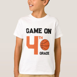 Spel op terug-naar-school basketbal, rang toevoege t-shirt