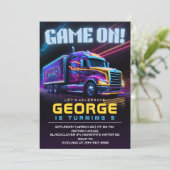 Spel op Truck Verjaardagsfeest Kaart (Staand voorkant)