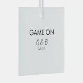 Spel op voeg paar naam bruiloft partij plaats g glas ornament (Voorkant Rechts)