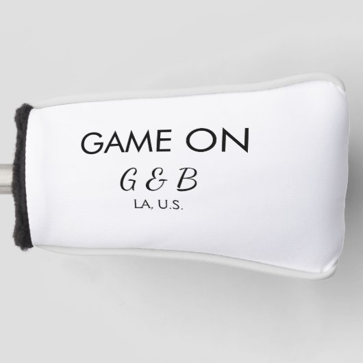 Spel op voeg paar naam bruiloft partij plaats g golfheadcover (Voorkant)