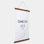 Spel op voeg paar naam bruiloft partij plaats g hangend wandkleed (Gebogen)