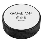 Spel op voeg paar naam bruiloft partij plaats g hockey puck (3/4)