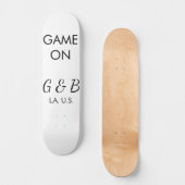 Spel op voeg paar naam bruiloft partij plaats g persoonlijk skateboard (Voorkant)