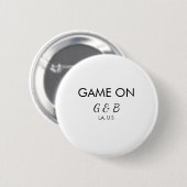 Spel op voeg paar naam bruiloft partij plaats g ronde button 5,7 cm (Voorkant /achterkant)