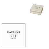 Spel op voeg paar naam bruiloft partij plaats g rubberstempel (Gestempeld)