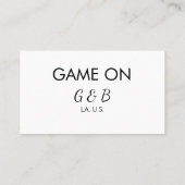 Spel op voeg paar naam bruiloft partij plaats g visitekaartje (Achterkant)