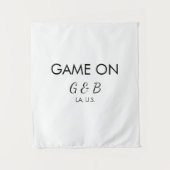 Spel op voeg paar naam bruiloft partij plaats g wandkleed (Voorkant)