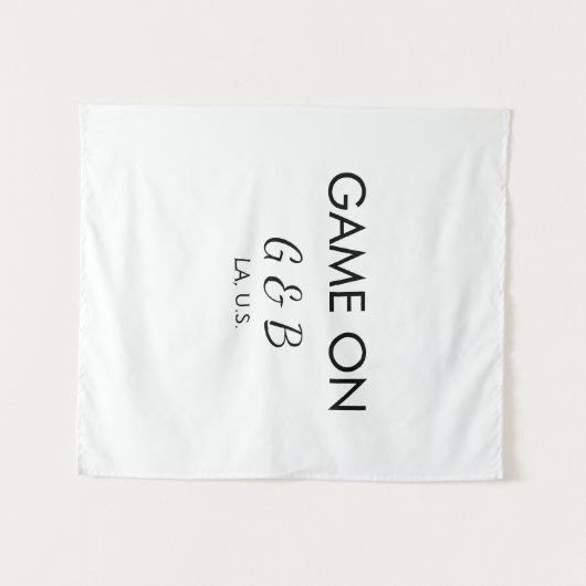 Spel op voeg paar naam bruiloft partij plaats g wandkleed (Voorkant (horizontaal))