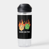 Spel op vuur waterfles (Achterkant)