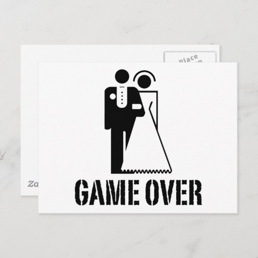 Spel Over Bruid bruidegom Bruiloft Briefkaart (Voorkant / Achterkant)