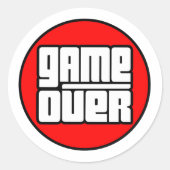 Spel over - Computergamer Ronde Sticker (Voorkant)