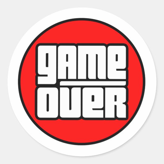 Spel over - Computergamer Ronde Sticker (Voorkant)