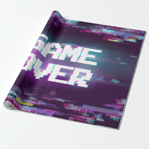 Spel over conceptillustratie met glitch effect. cadeaupapier