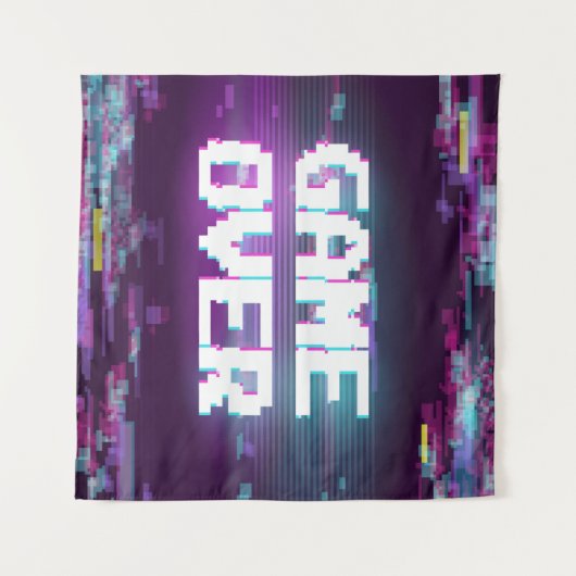 Spel over conceptillustratie met glitch effect. wandkleed (Voorkant (horizontaal))