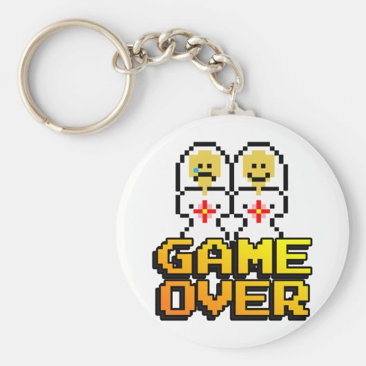 Spel over huwelijk (lesbisch, 8-bits) sleutelhanger (Voorkant)