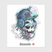 Spel Over Schedel Custom Cut Sticker (Vel)