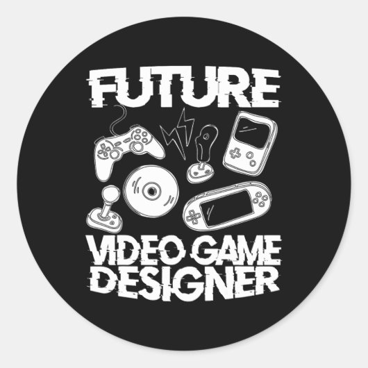 Spel Programmering Toekomstige Video Game Designer Ronde Sticker (Voorkant)
