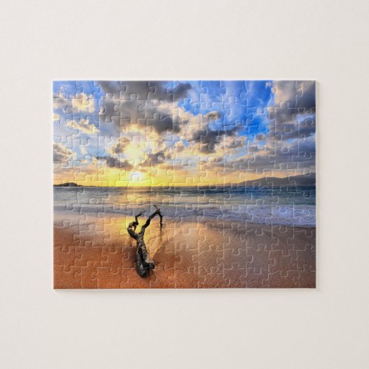 Spel Puzzel-Oceaan Zonsondergang Legpuzzel (Horizontaal)