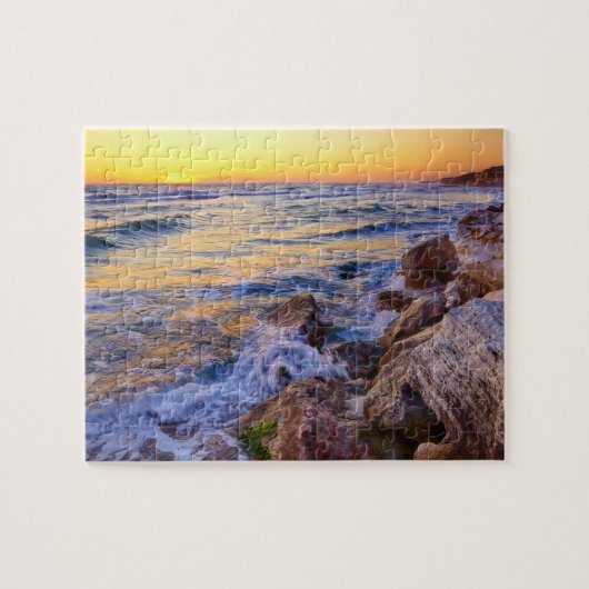 Spel Puzzel-Strand Zonsondergang Scene Legpuzzel (Horizontaal)