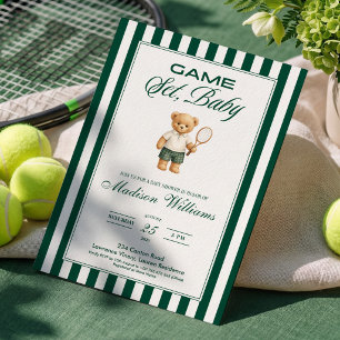 SPEL, SET, BABY Tennis BABY Shower Uitnodiging
