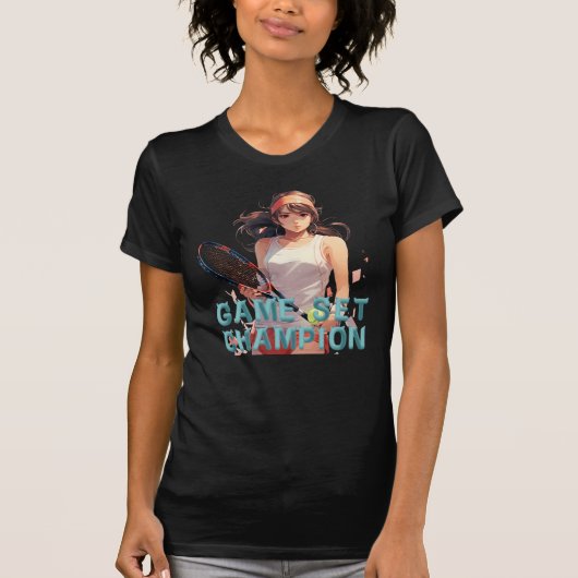 Spel, Set, Kampioen: Tennis T-shirt (Voorkant)