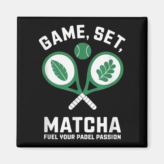 Spel, Set, Matcha Design - Padel Enthusiast Motiva Magneet (Voorkant)