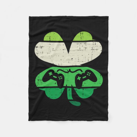 Spel Shamrock Retro St Patricks Day Boys Mannen Me Fleece Deken (Voorkant)