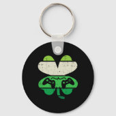 Spel Shamrock Retro St Patricks Day Boys Mannen Me Sleutelhanger (Voorkant)