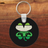 Spel Shamrock Retro St Patricks Day Boys Mannen Me Sleutelhanger (Voorkant)
