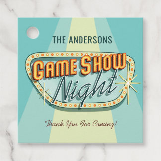 Spel Show Nacht Party Favor Labels