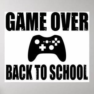 spel terug naar school wit poster