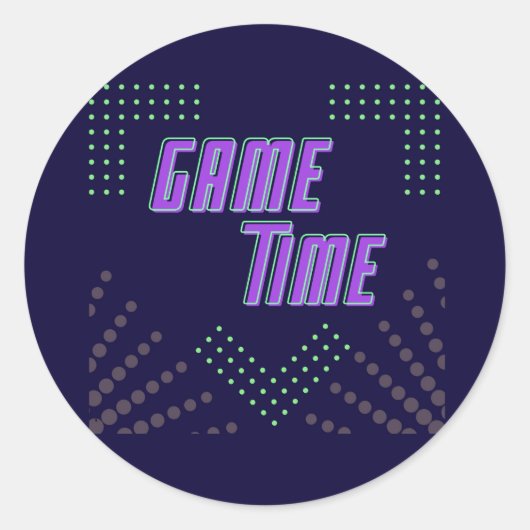 spel tijd  ronde sticker (Voorkant)