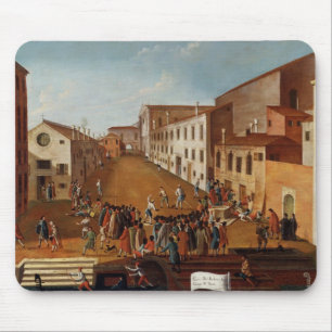 Spel van Bowls in de Campo dei Gesuiti, Venetië Muismat