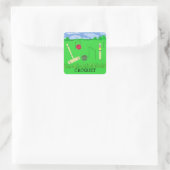 Spel van Croquet Vierkante Sticker (Tas)
