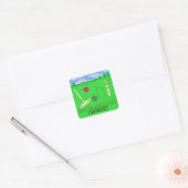 Spel van Croquet Vierkante Sticker (Envelop)
