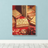 Spel van Dauphin lotto, uitgevonden door Louis XIV Canvas Afdruk (Insitu (Houten vloer))