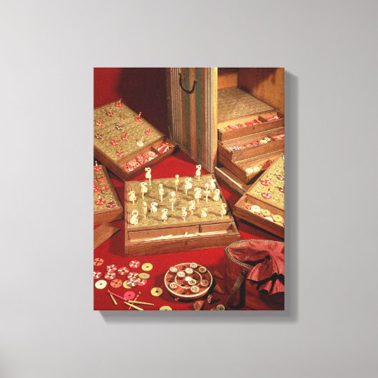 Spel van Dauphin lotto, uitgevonden door Louis XIV Canvas Afdruk (Voorkant)