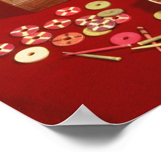 Spel van Dauphin lotto, uitgevonden door Louis XIV Poster (Hoek)