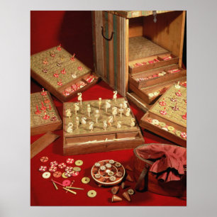 Spel van Dauphin lotto, uitgevonden door Louis XIV Poster