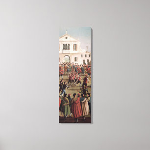 Spel van Football in Sant'Alvise, Venetië Canvas Afdruk