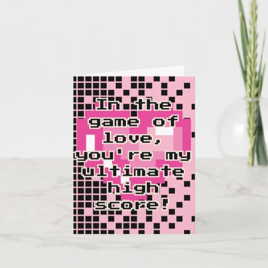 Spel van Liefde Schattigee Harten Gamer Valentijns Feestdagen Kaart (Voorkant)