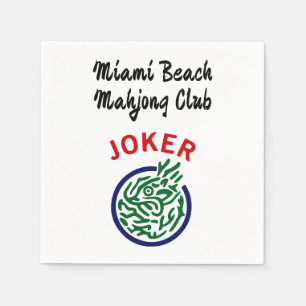 Spel van Mahjong Joker Tegel, Uw Naam of Club V1 Servet