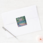 Spel van Tennis Vierkante Sticker (Envelop)