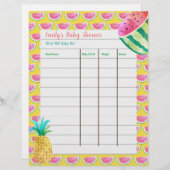 Spel voor baby shower voorspellingen - Tropisch fr (Voorkant / Achterkant)