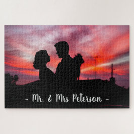 Spelavond voor stel met foto en naam legpuzzel