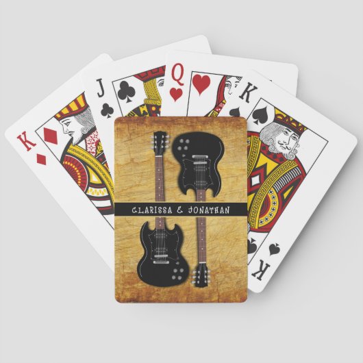 Spelavondgastheer Gitaren Gepersonaliseerd Pokerkaarten (Achterkant)