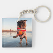 Spelbak op strand afspelen sleutelhanger (Achterkant)