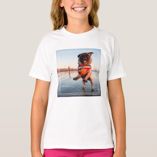 Spelbak op strand afspelen t-shirt (Voorkant)