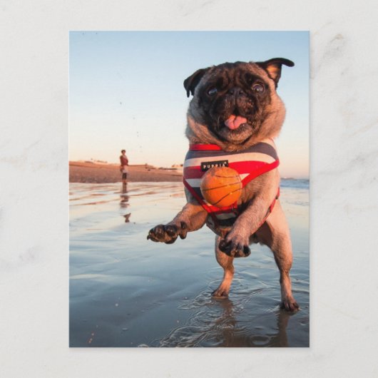 Spelbak op strand briefkaart (Voorkant)
